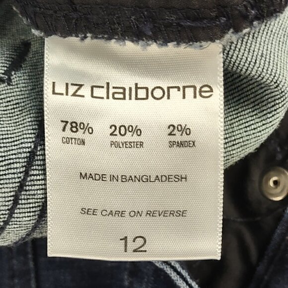 Liz Claiborne City Women's Cotton Blend Straight Leg Blue Jeans Size 12 - Picture 10 of 11